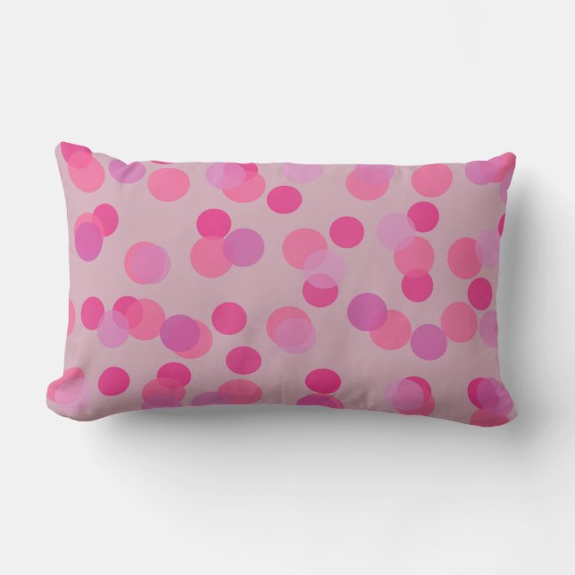 mooie roze polka stippen kussen (Voorkant)