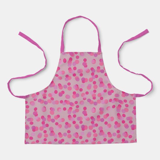 mooie roze polka stippen schort (Voorkant)