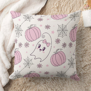 Mooie Roze Pompoen Halloween Patroon Kussen
