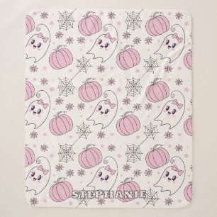 Mooie Roze Pompoen Halloween Patroon Sherpa Deken