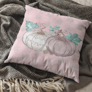 Mooie Roze Pompoen Vlek Glitter Herfst Kussen