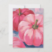 Mooie Roze Pompoenen Waterverf Feestdagenkaart (Voorkant)