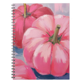 Mooie Roze Pompoenen Waterverf Notitieboek