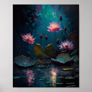 Mooie Roze Pond Flowers Poster
