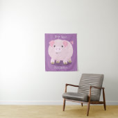 Mooie roze potige biggetje cartoon illustratie  wandkleed (In situ)