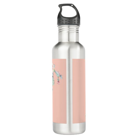 Mooie Roze Prickly Pears Plantenliefhebbers Aangep Waterfles (Achterkant)