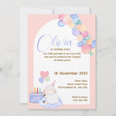 Mooie Roze Prinses Verjaardagskaart voor Baby Meis Kaart (Voorkant)