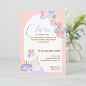 Mooie Roze Prinses Verjaardagskaart voor Baby Meis Kaart (Staand voorkant)