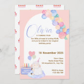 Mooie Roze Prinses Verjaardagskaart voor Baby Meis Kaart (Voorkant / Achterkant)