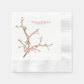 Mooie roze pruimenbloesem servetten (Voorkant)