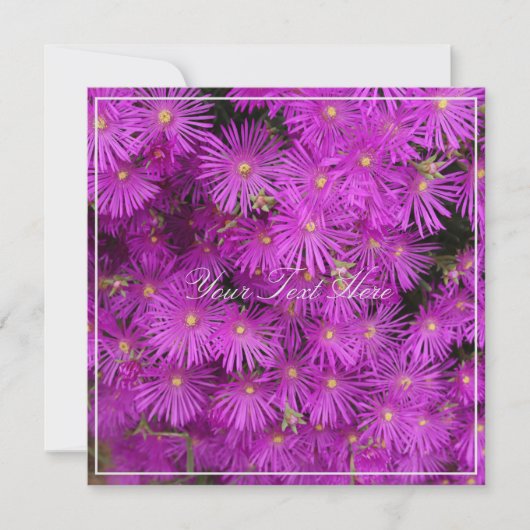 Mooie roze Putple Flowers Jouw tekst Flat Kaart (Voorkant)