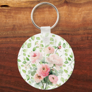 Mooie Roze Ranunculus Bloemen Sleutelhanger