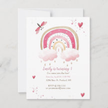 Mooie roze regenboog baby verjaardagsfeestje op ma