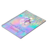 Mooie Roze Regenboog eenhoorn Glitter monogram Not Notitieboek (Linkerzijde)
