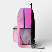 Mooie roze regenboog glinster druppels monogram  bedrukte rugzak (Rechts)