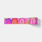 Mooie Roze Regenboog Glitters Grosgrain Lint (Voorkant)
