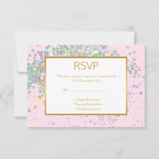 MOOIE ROZE REGENBOOG HOLOGRAFISCHE SPOT RSVP (Voorkant)