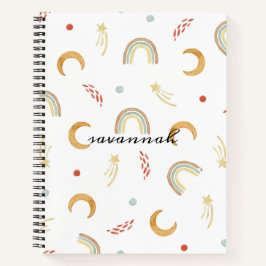 Mooie Roze Regenboog Monogram Sketchbook Notitiebo Notitieboek