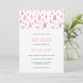 Mooie Roze Regendruppels Koppel Baby Shower Kaart (Staand voorkant)