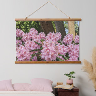 Mooie roze Rhododendron Floral Hangend Wandkleed