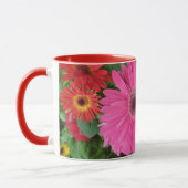 MOOIE ROZE RODE GERBERA BLOEMEN EN BLOEMNAAM MOK (Links)