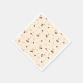 Mooie Roze Rode Kersen Harten Strikken op Crème Servet (Hoek)