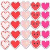 Mooie Roze & Rode Liefdesharten Sticker (Voorkant)