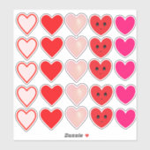 Mooie Roze & Rode Liefdesharten Sticker (Vel)