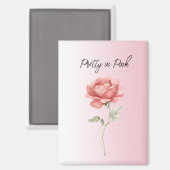 Mooie Roze Rode Roos Magneet (Voorkant / Achterkant)