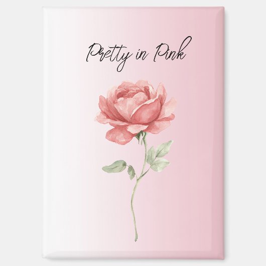 Mooie Roze Rode Roos Magneet (Voorkant)