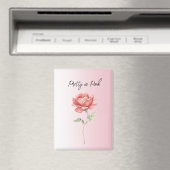 Mooie Roze Rode Roos Magneet (Insitu (Vaatwasser))