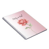 Mooie Roze Rode Roos Notitieboek (Rechterzijde)