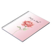 Mooie Roze Rode Roos Notitieboek (Linkerzijde)