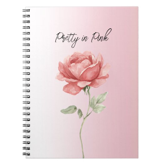 Mooie Roze Rode Roos Notitieboek (Voorkant)
