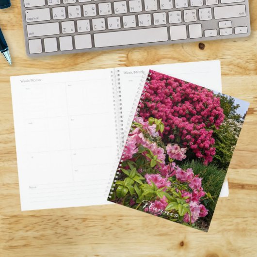 Mooie Roze Rododendron Bloesems Bloemen Planner
