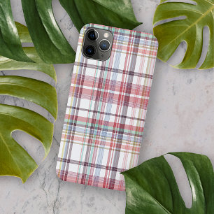 Mooie Roze Rood Blauw Groen Wit Schotse Ruit Patro iPhone 16 Pro Max Hoesje