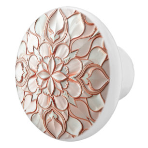 Mooie roze rood witte parel geïnspireerd keramische knop