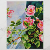 Mooie roze rood witte rozen waterverf bloemenmolen (Voorkant)