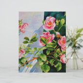 Mooie roze rood witte rozen waterverf bloemenmolen (Staand voorkant)