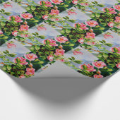 Mooie roze rood witte rozen waterverf bloemenmolen cadeaupapier (Hoek)