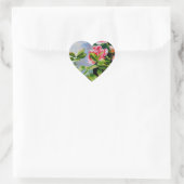 Mooie roze rood witte rozen waterverf bloemenmolen hart sticker (Tas)