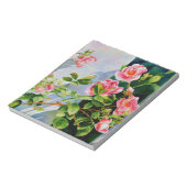 Mooie roze rood witte rozen waterverf bloemenmolen notitieblok (Linkerzijde)
