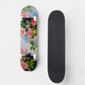 Mooie roze rood witte rozen waterverf bloemenmolen persoonlijk skateboard (Voorkant)