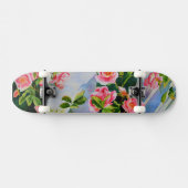 Mooie roze rood witte rozen waterverf bloemenmolen persoonlijk skateboard (Horizontaal)