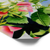 Mooie roze rood witte rozen waterverf bloemenmolen poster (Hoek)