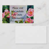 Mooie roze rood witte rozen waterverf bloemenmolen visitekaartje (Voorkant / Achterkant)