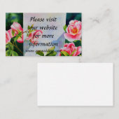 Mooie roze rood witte rozen waterverf bloemenmolen visitekaartje (Voorkant / Achterkant)