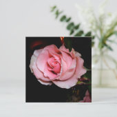 Mooie Roze Roos Bedankkaart (Staand voorkant)