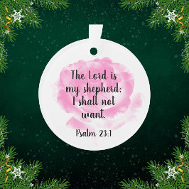 Mooie Roze Roos Bijbelcitaat Psalm 23 Ornament