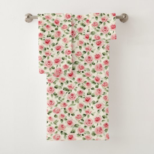 Mooie Roze Roos Bloem Bad Handdoek (Insitu)